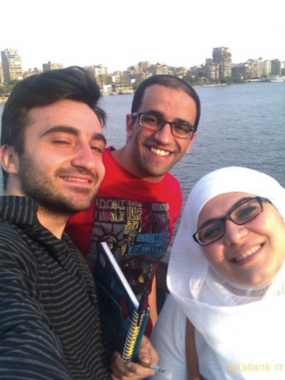 Zohrab and her new friends in Cairo